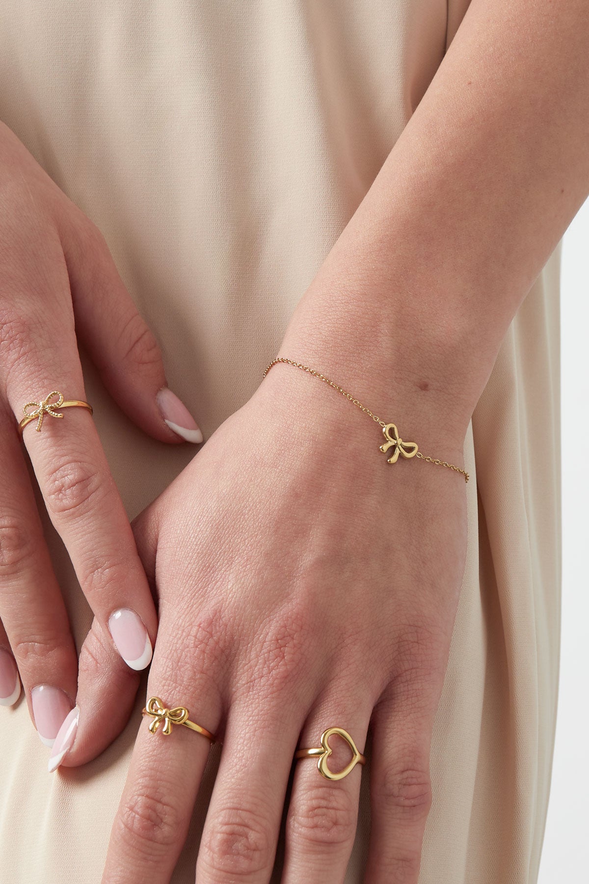 Strik armband simpel - goud/zilver