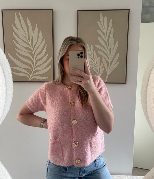 Vest korte mouw - roze